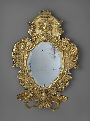 Monumental mirror sconce (one of a pair)