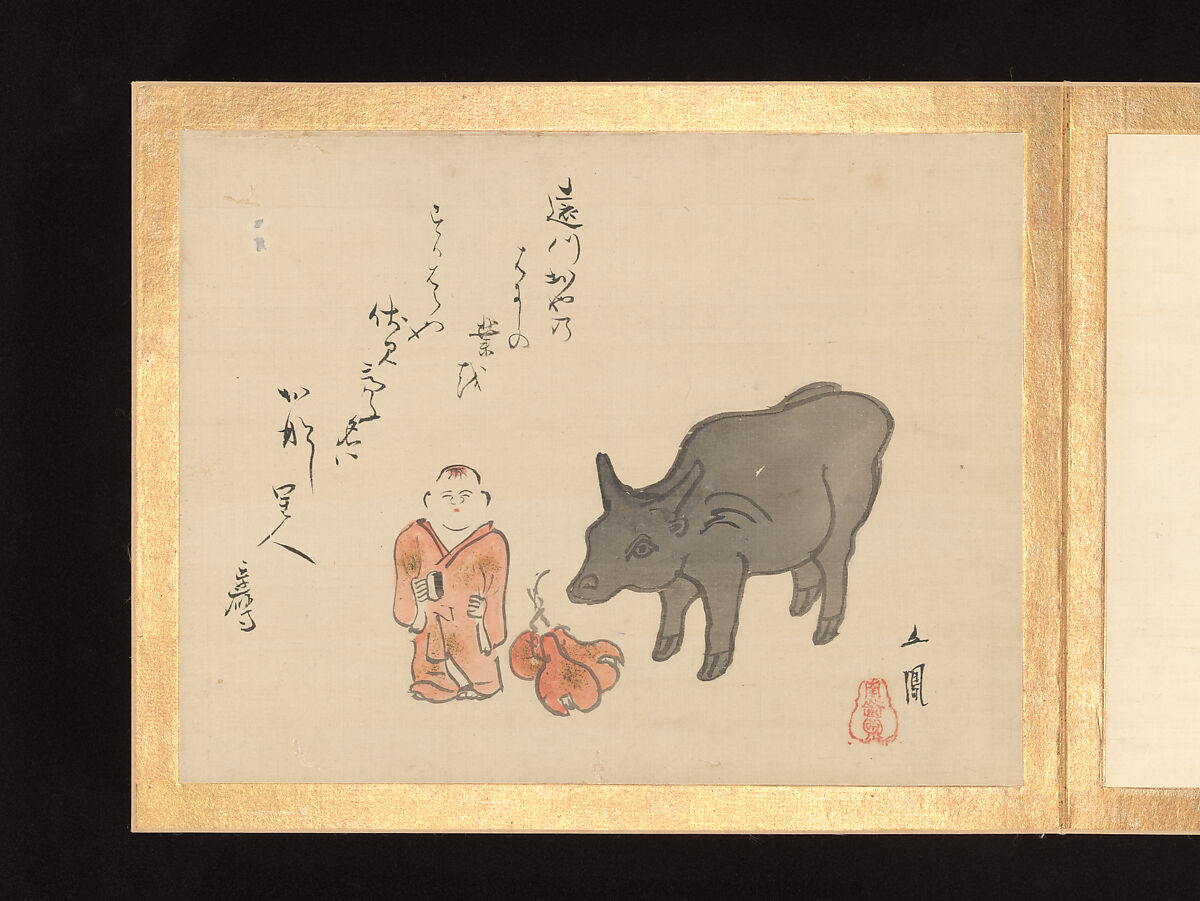 Painting Album of Sublime Talent, Various artists, Album of twelve leaves; ink and color on silk, Japan