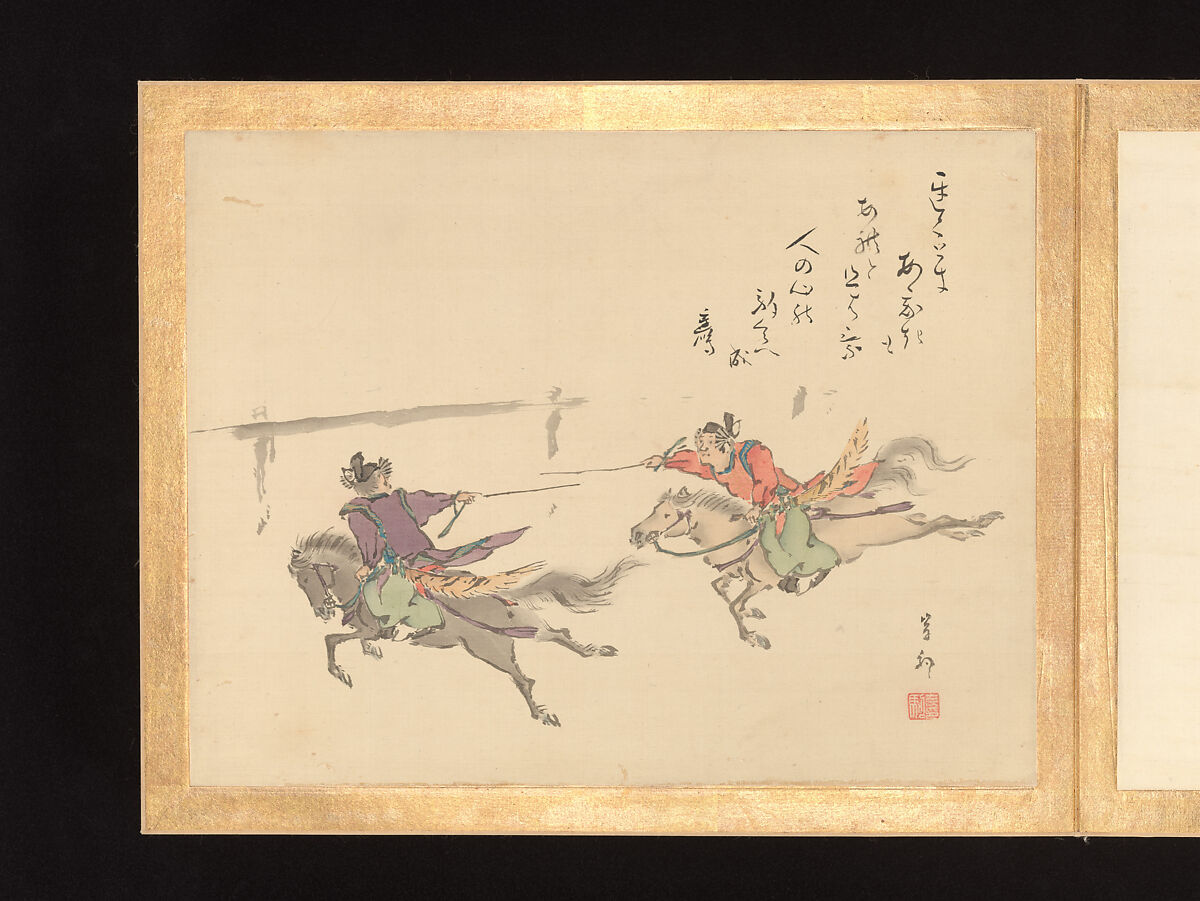 Painting Album of Sublime Talent, Various artists, Album of twelve leaves; ink and color on silk, Japan