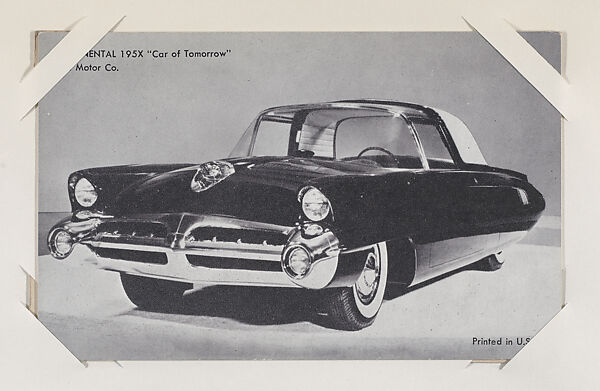 Continental 195X "Car of Tomorrow" from Sports Cars Exhibits Cards (W453), Exhibit Supply Company, Commercial photolithograph 