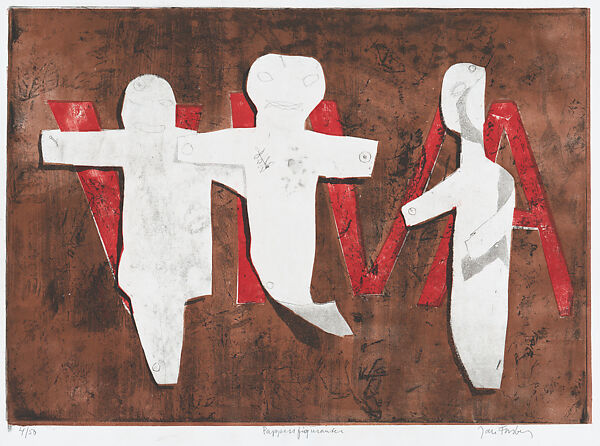 Paper dolls (Pappers figuranter), Jan Forsberg (Swedish, born Stockholm, 1932), Etching 