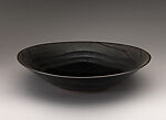 Large Tenmoku Bowl “Wind”, Hisada Shigeyoshi (Japanese, 1946–2001), Stoneware with iron (tenmoku) glaze, Japan