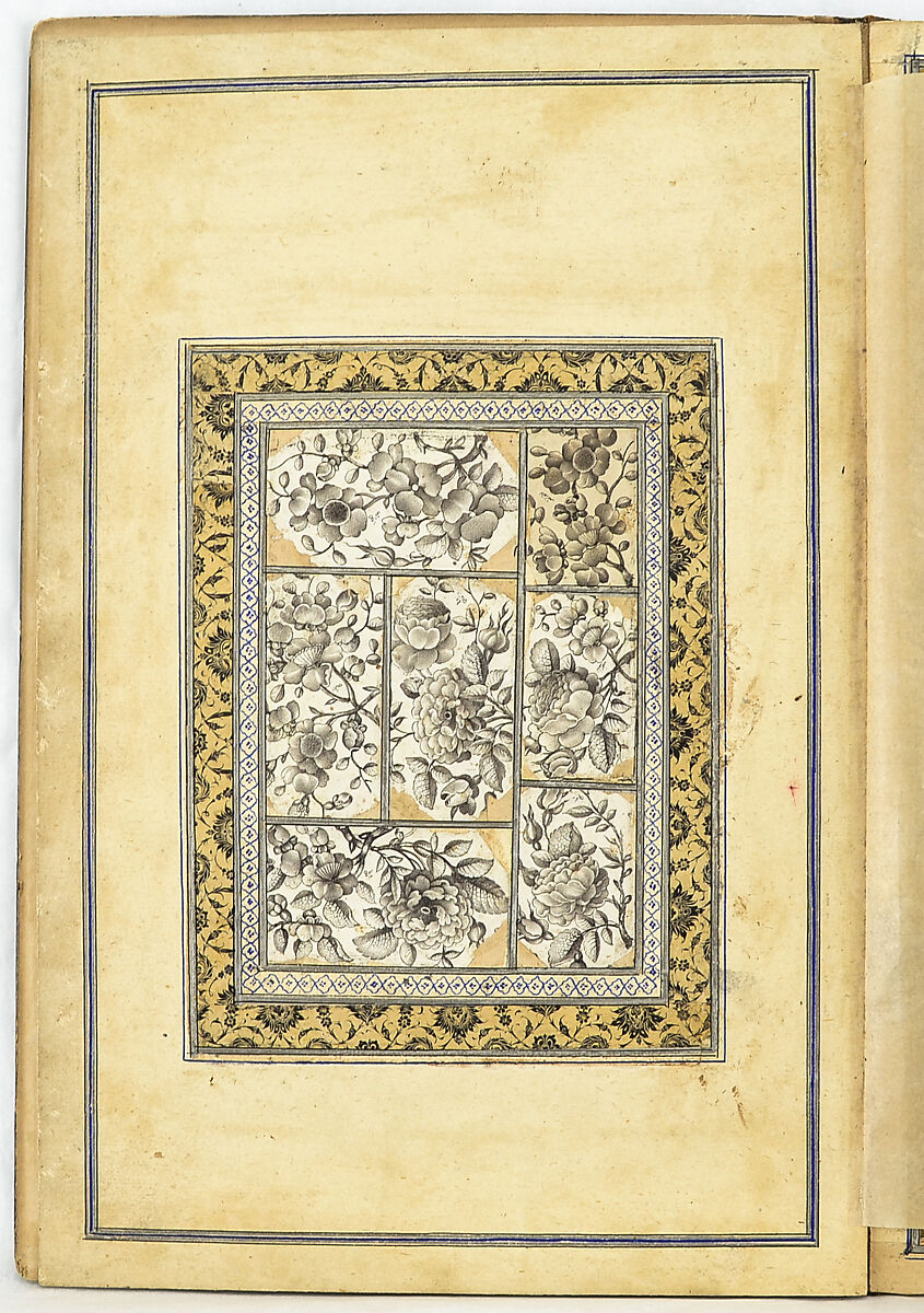 Album of Flower Paintings, Fathallah Shirazi (Iranian, active 1850s–80s), Ink on paper