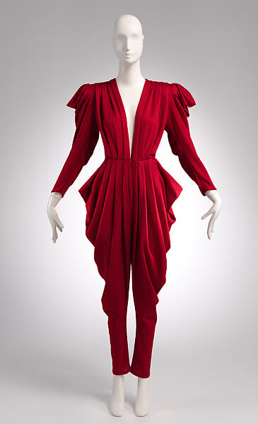 Norma kamali cheap red jumpsuit