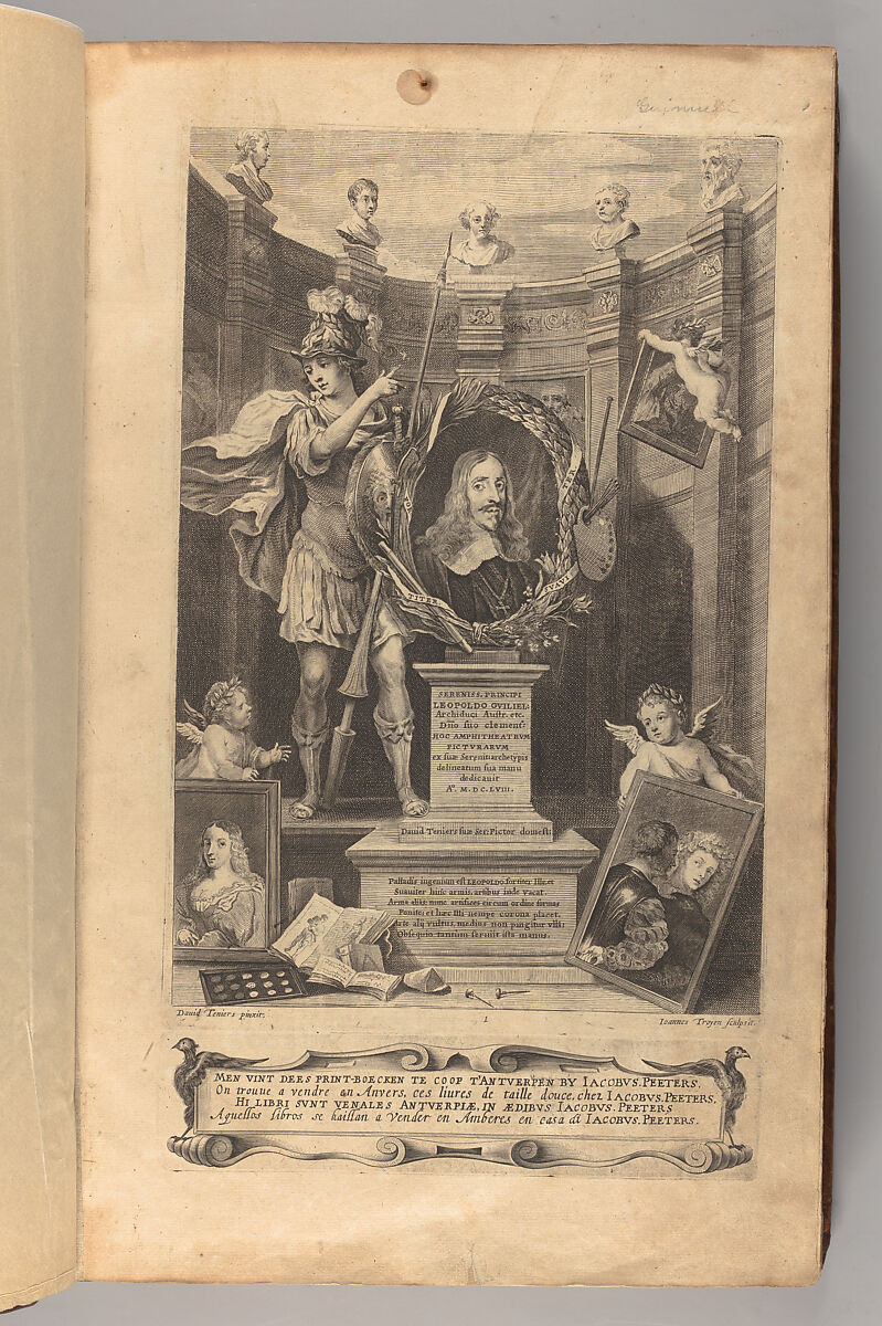 Theatrvm pictorivm : in quo exhibentur ipsius manu delineatæ, eiusque curâ in æs incise picturæ, archetipæ Italicæ, quas ipse ser.mus Archdux in pinacothecam suam Bruxellis collegit, David Teniers the Younger (Flemish, Antwerp 1610–1690 Brussels) 