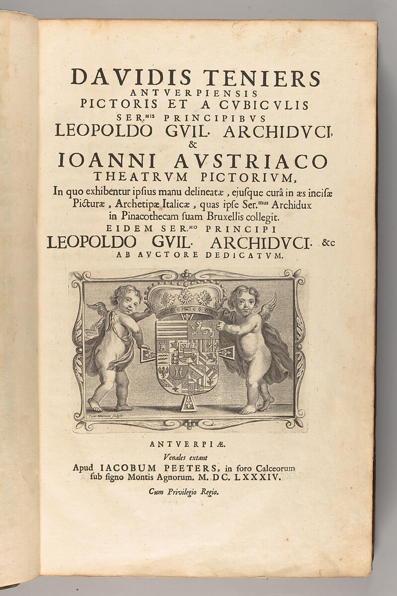 Theatrvm pictorivm : in quo exhibentur ipsius manu delineatæ, eiusque curâ in æs incise picturæ, archetipæ Italicæ, quas ipse ser.mus Archdux in pinacothecam suam Bruxellis collegit, David Teniers the Younger (Flemish, Antwerp 1610–1690 Brussels)