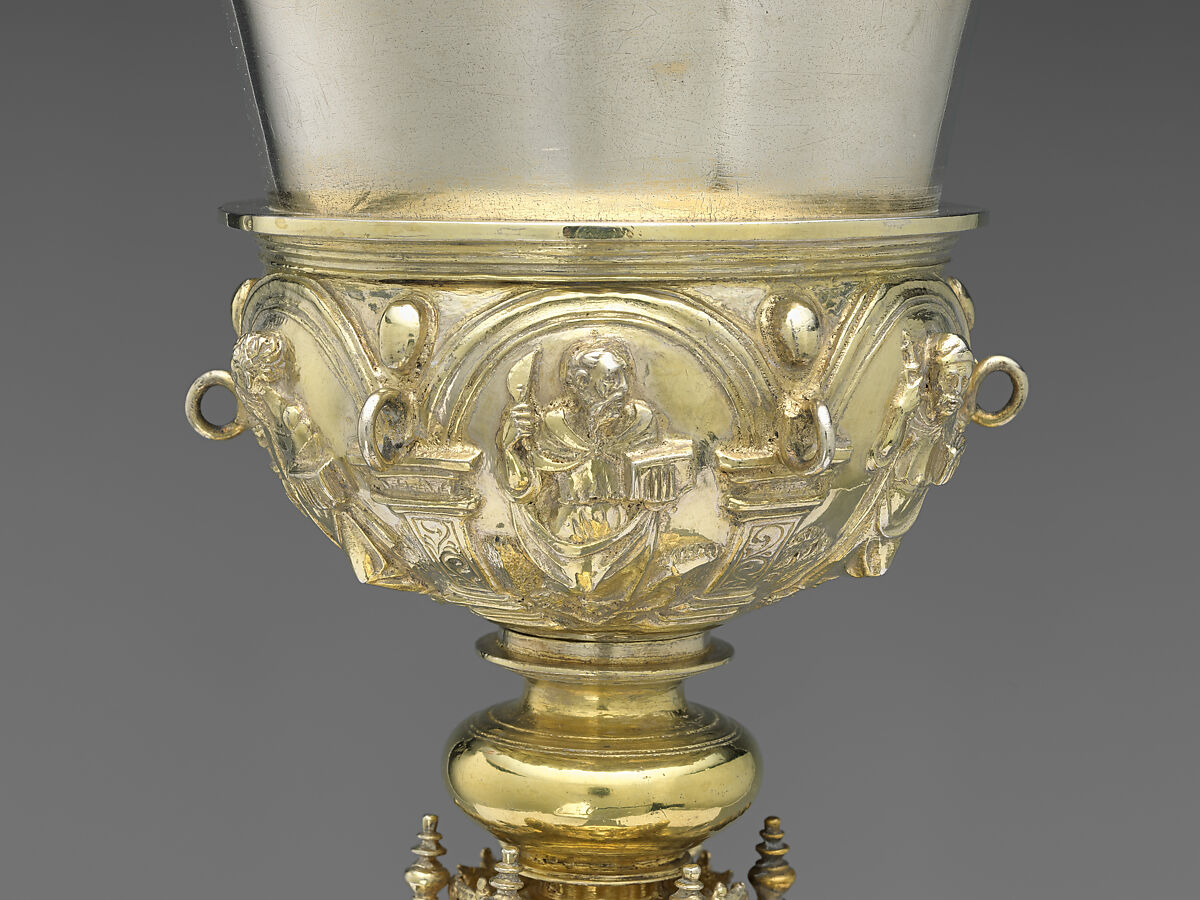 Chalice, Antón Dantés (Mexico, 1544–1588), Silver, gilt, repoussé, chased, cast, and lathed, with burnished punchwork, Mexican