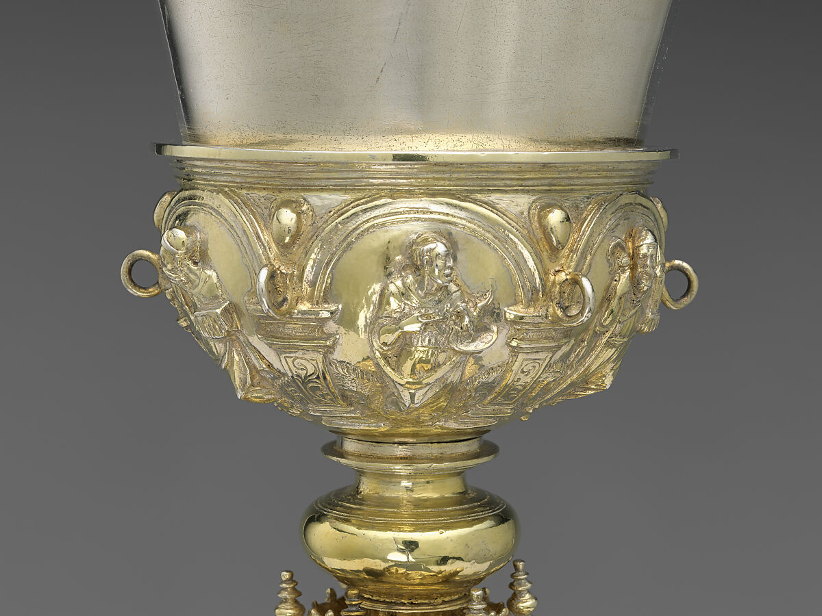 Chalice, Antón Dantés (Mexico, 1544–1588), Silver, gilt, repoussé, chased, cast, and lathed, with burnished punchwork, Mexican