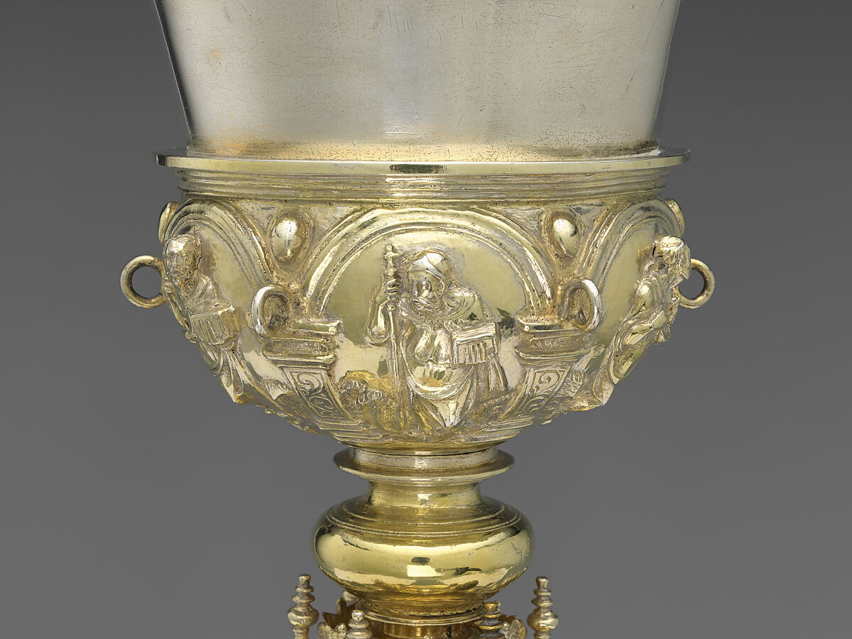 Chalice, Antón Dantés (Mexico, 1544–1588), Silver, gilt, repoussé, chased, cast, and lathed, with burnished punchwork, Mexican