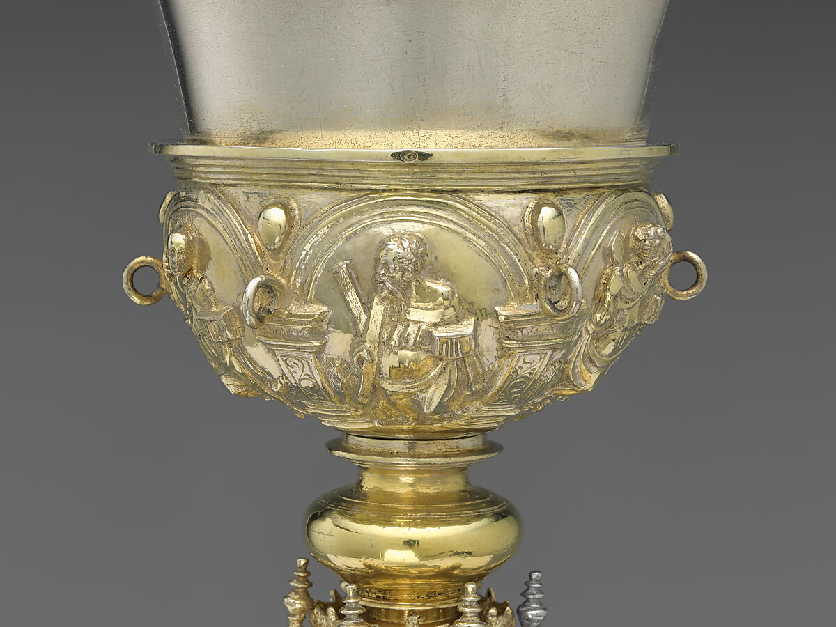 Chalice, Antón Dantés (Mexico, 1544–1588), Silver, gilt, repoussé, chased, cast, and lathed, with burnished punchwork, Mexican