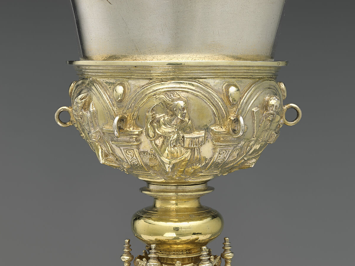 Chalice, Antón Dantés (Mexico, 1544–1588), Silver, gilt, repoussé, chased, cast, and lathed, with burnished punchwork, Mexican