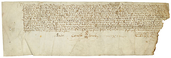 Receipt from the Heirs of the Bruges Armorer Martin Rondeel, Ink on parchment, Netherlandish 