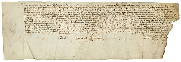Receipt from the Heirs of the Bruges Armorer Martin Rondeel, Ink on parchment, Netherlandish 