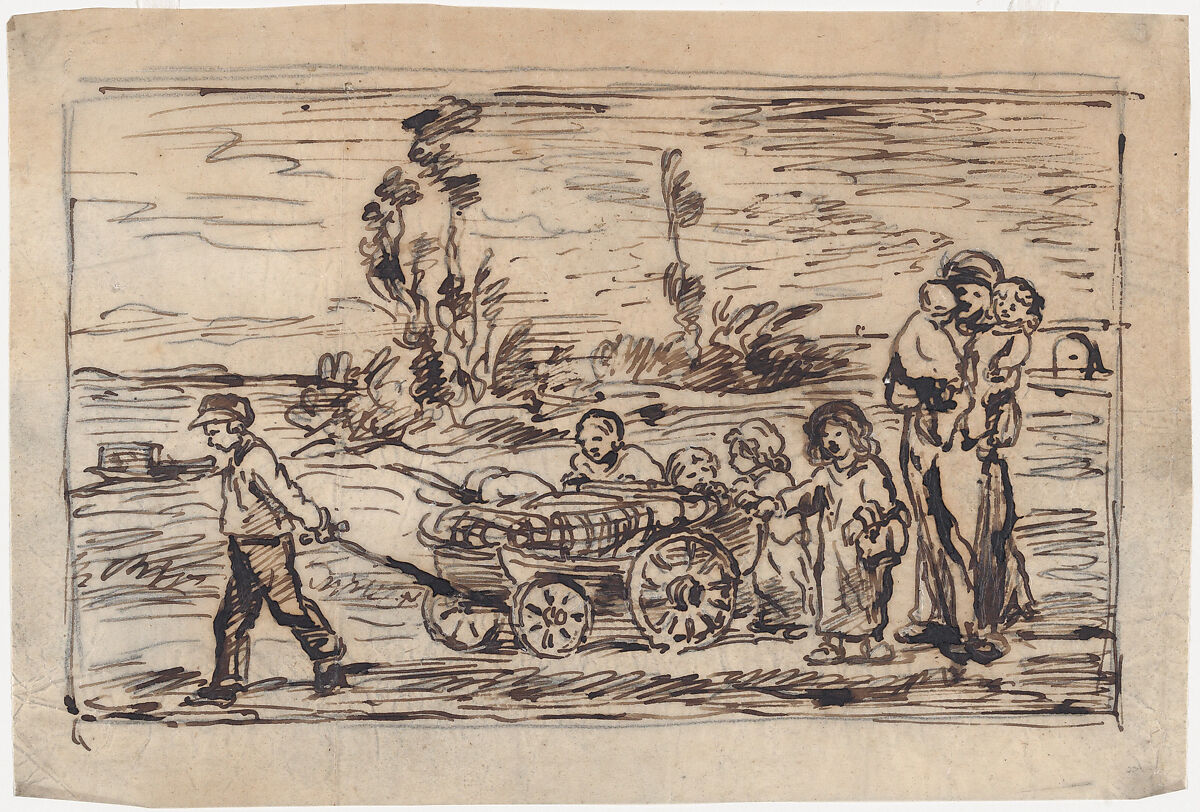 Twenty-three drawings for "Le Voyage en bateau", Charles-François Daubigny (French, Paris 1817–1878 Paris), Pen and ink and graphite on tracing paper