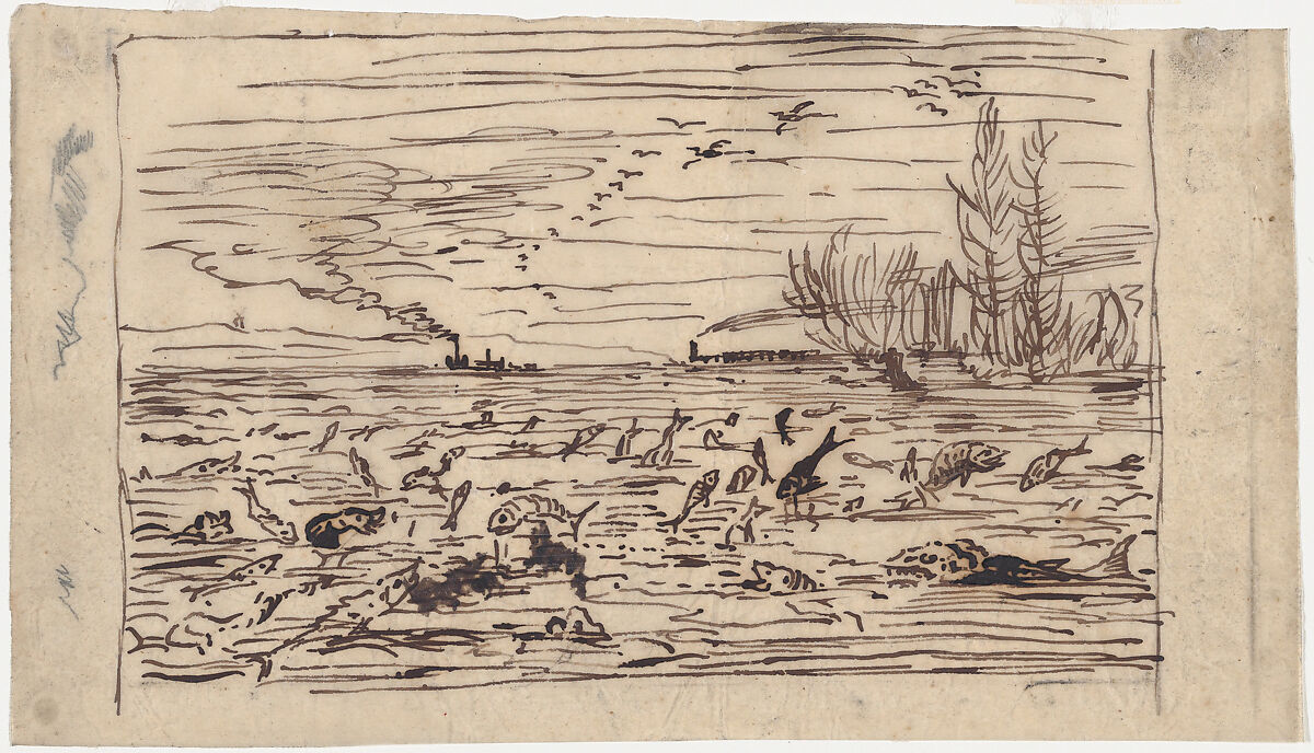 Twenty-three drawings for "Le Voyage en bateau", Charles-François Daubigny (French, Paris 1817–1878 Paris), Pen and ink and graphite on tracing paper