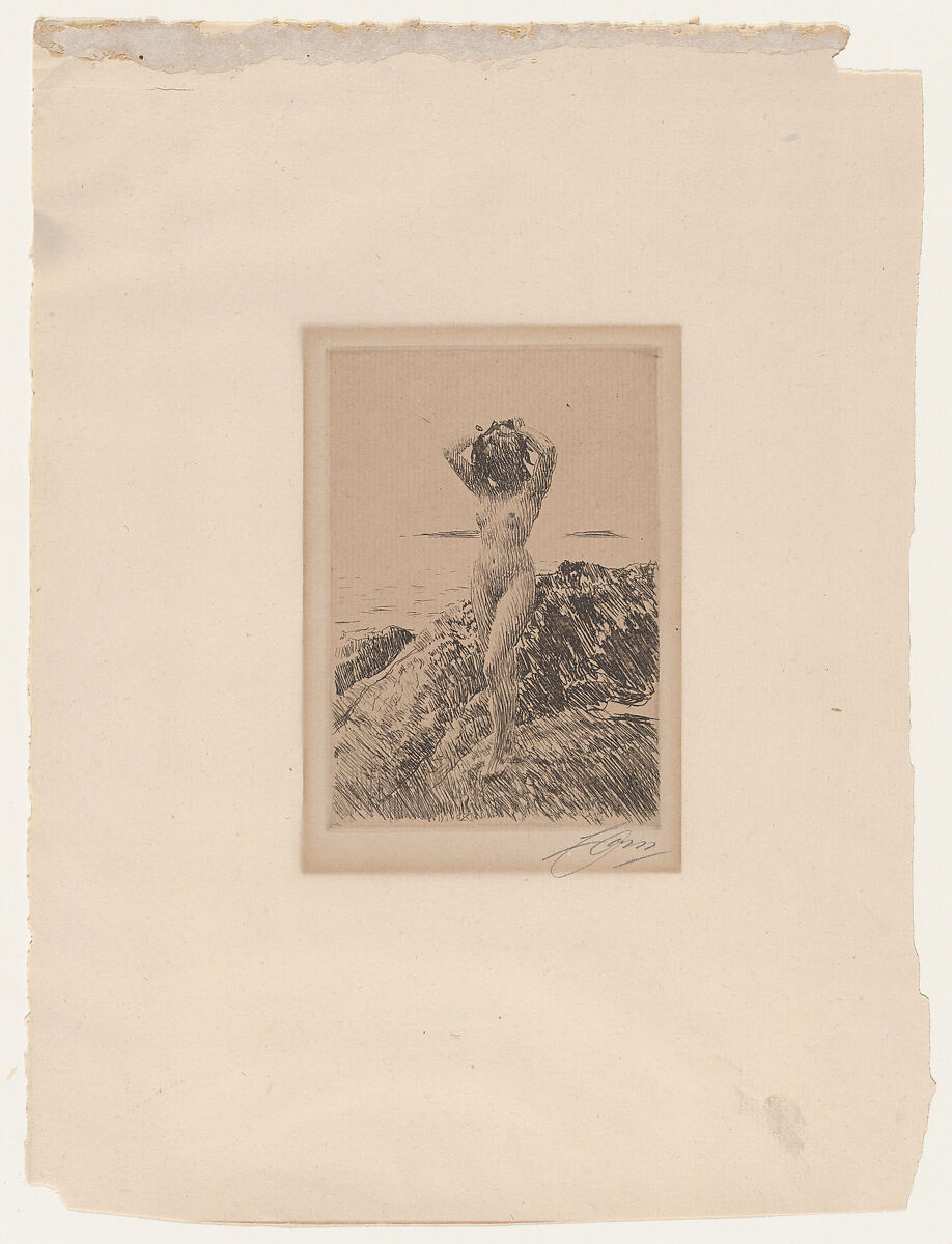 Hårtång (Seaweed wreath), Anders Zorn (Swedish, Mora 1860–1920 Mora), Etching; only state 