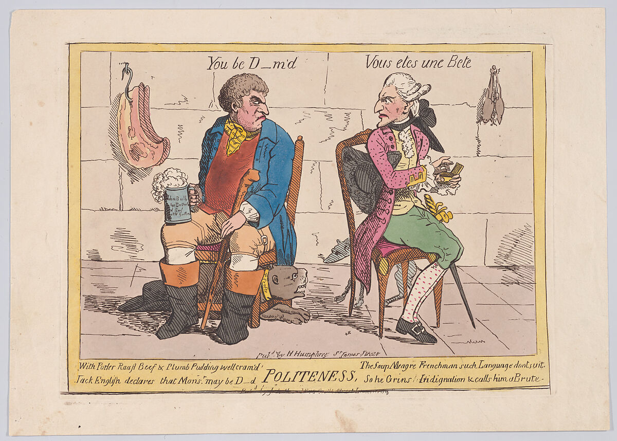 Politeness, After James Gillray (British, London 1756–1815 London), Hand-colored etching 