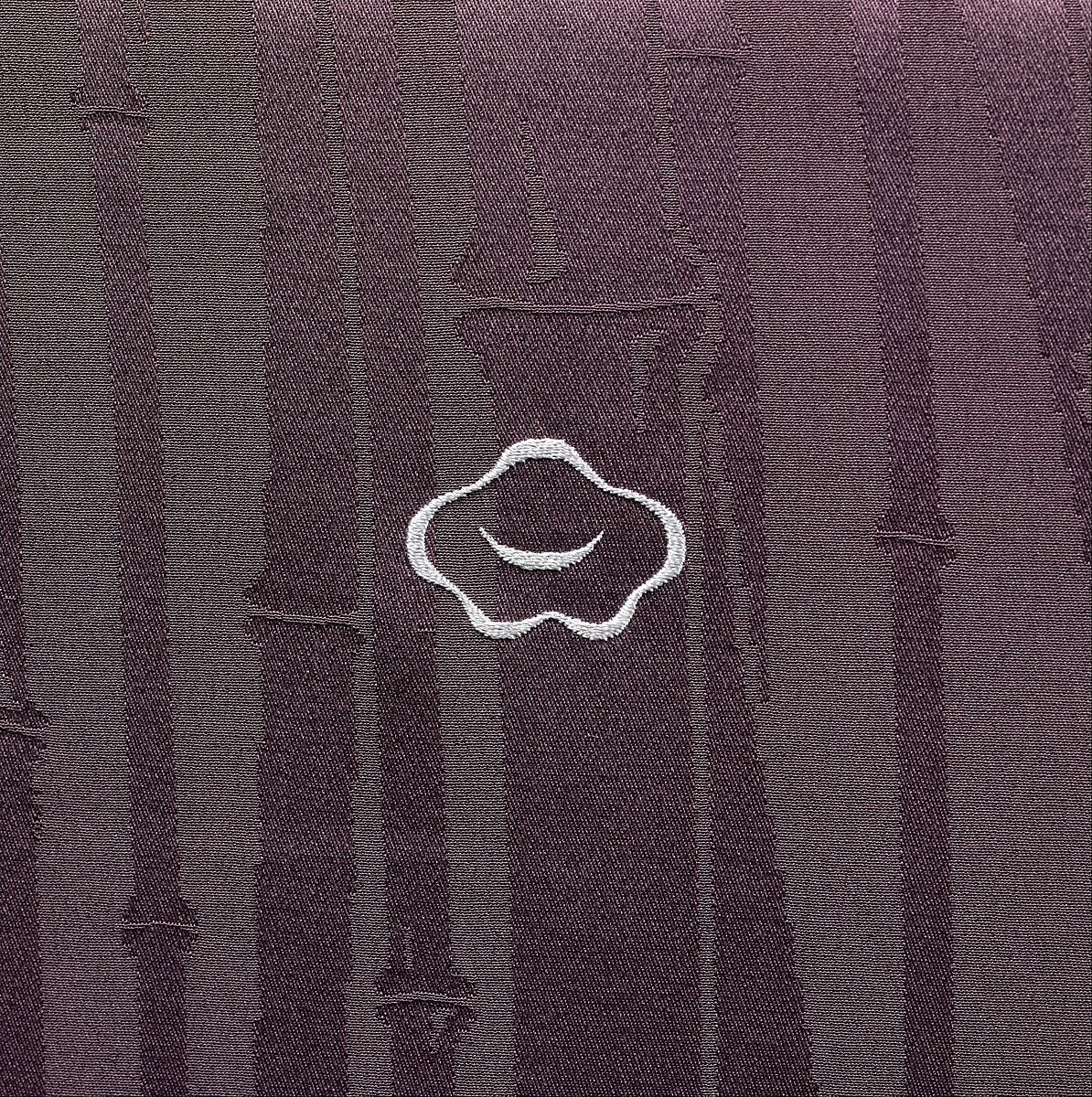 Kimono with Pines, Bamboo, and Plum, Figured satin silk (rinzu) with hand-painted details and silk embroidery, Japan