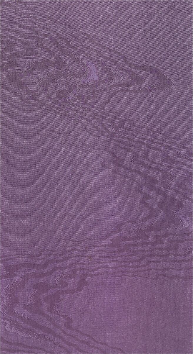 Kimono with Stylized Flowing Water, Silk; paste-resist dyed with gold- and silver-painted accents, Japan