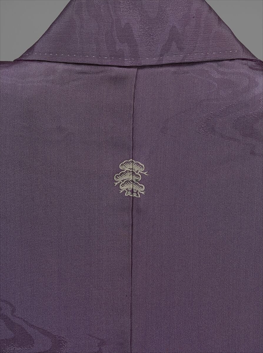 Kimono with Stylized Flowing Water, Silk; paste-resist dyed with gold- and silver-painted accents, Japan