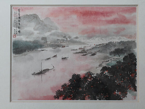Hunan Scenery after Mao’s Poem, Fu Baoshi (Chinese, 1904–1965), Album leaf; ink and color on paper, China 