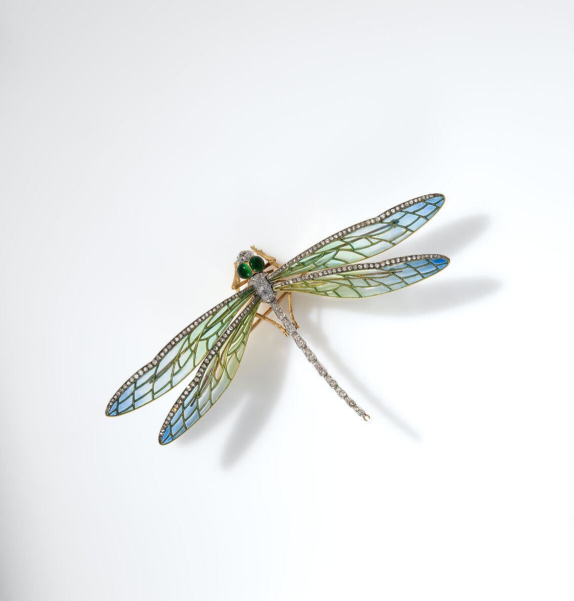 Dragonfly brooch, Edgar Bense, Gold, diamond, enamel, French 