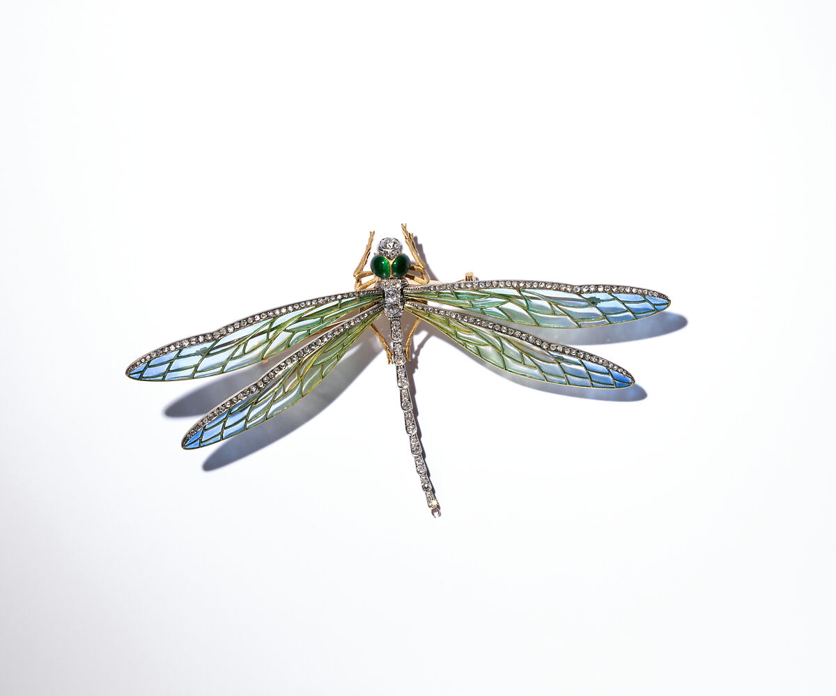 Dragonfly brooch, Edgar Bense, Gold, diamond, enamel, French