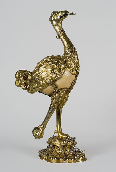 Ostrich Egg Ewer, Hans I Clauss (Master 1627, died 1671), Ostrich egg, silver (gilded), German, Nuremberg 