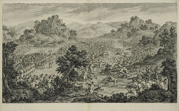The Great Victory of Qurman, after a drawing by Giovanni Damasceno Salusti (1727–1781), Copperplate etching and engraving on European paper, Paris 