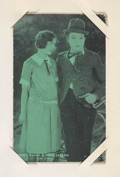 Priscilla Bonner & Harry Langdon in "Long Pants" from Scenes from Movies Exhibit Cards series (W404), Exhibit Supply Company, Commercial color photolithograph 