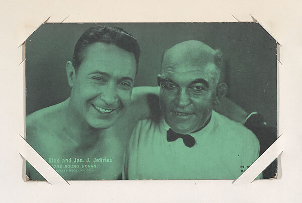 Monte Blue and Jas. J. Jeffries in "One Round Hogan" from Scenes from Movies Exhibit Cards series (W404), Exhibit Supply Company, Commercial color photolithograph 