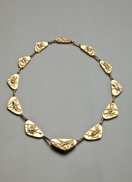 Necklace, Tiffany &amp; Co. (1837–present), Yellow, green, and pink gold, American 