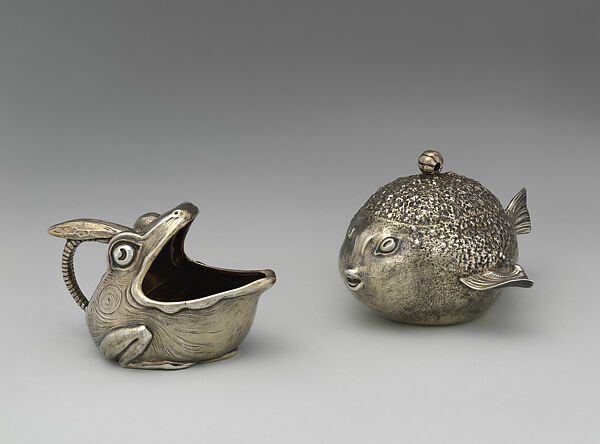 Creamer and Sugar Bowl, Tiffany &amp; Co. (1837–present), Silver and silver gilt, American 