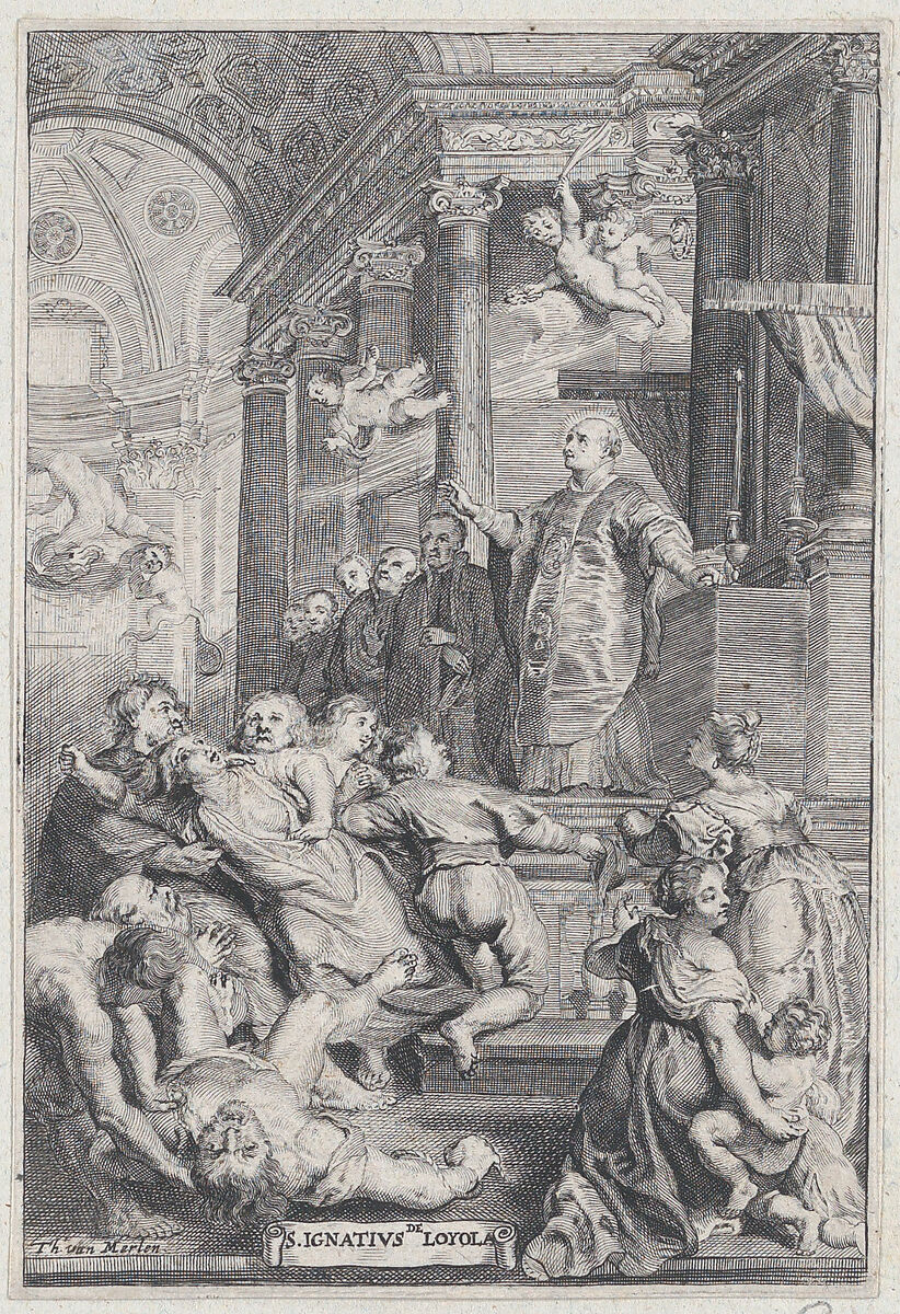 The Miracles of Saint Ignatius of Loyola, Theodor van Merlen II (Flemish, Antwerp 1609–1672 Antwerp), Etching; reduced copy 