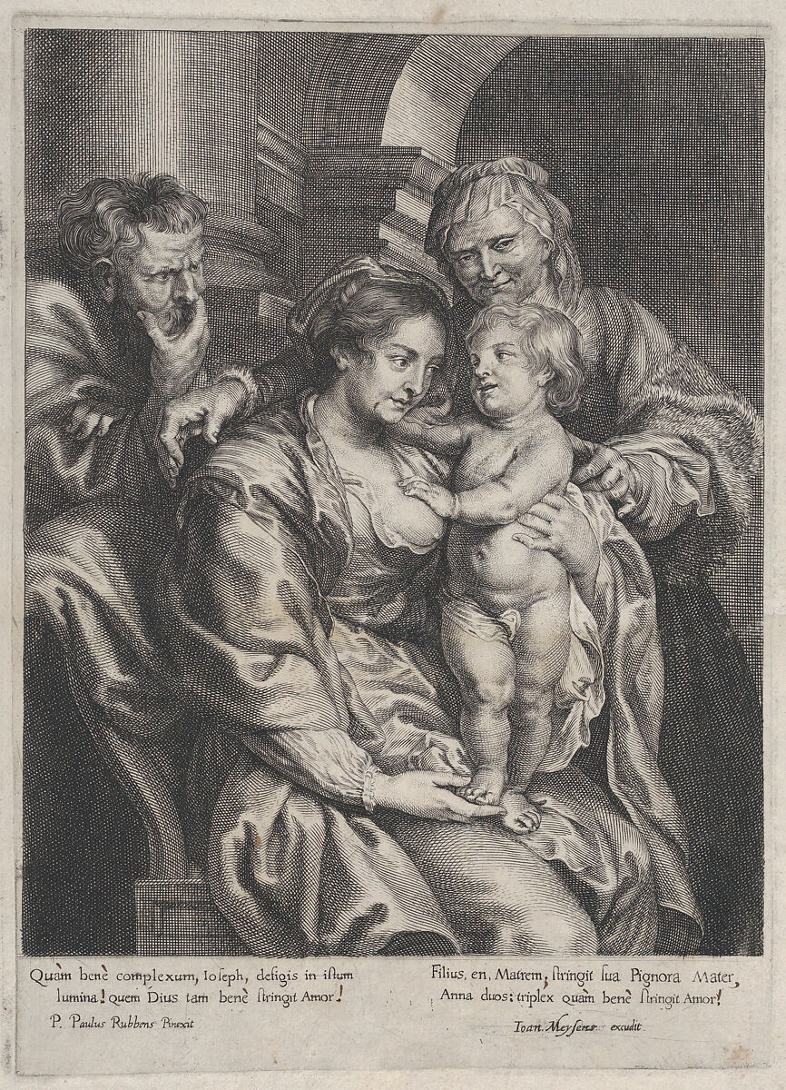 Holy Family with Saint Anne, Paulus Pontius (Flemish, Antwerp 1603–1658 Antwerp), Engraving; second state of two (Hollstein) 