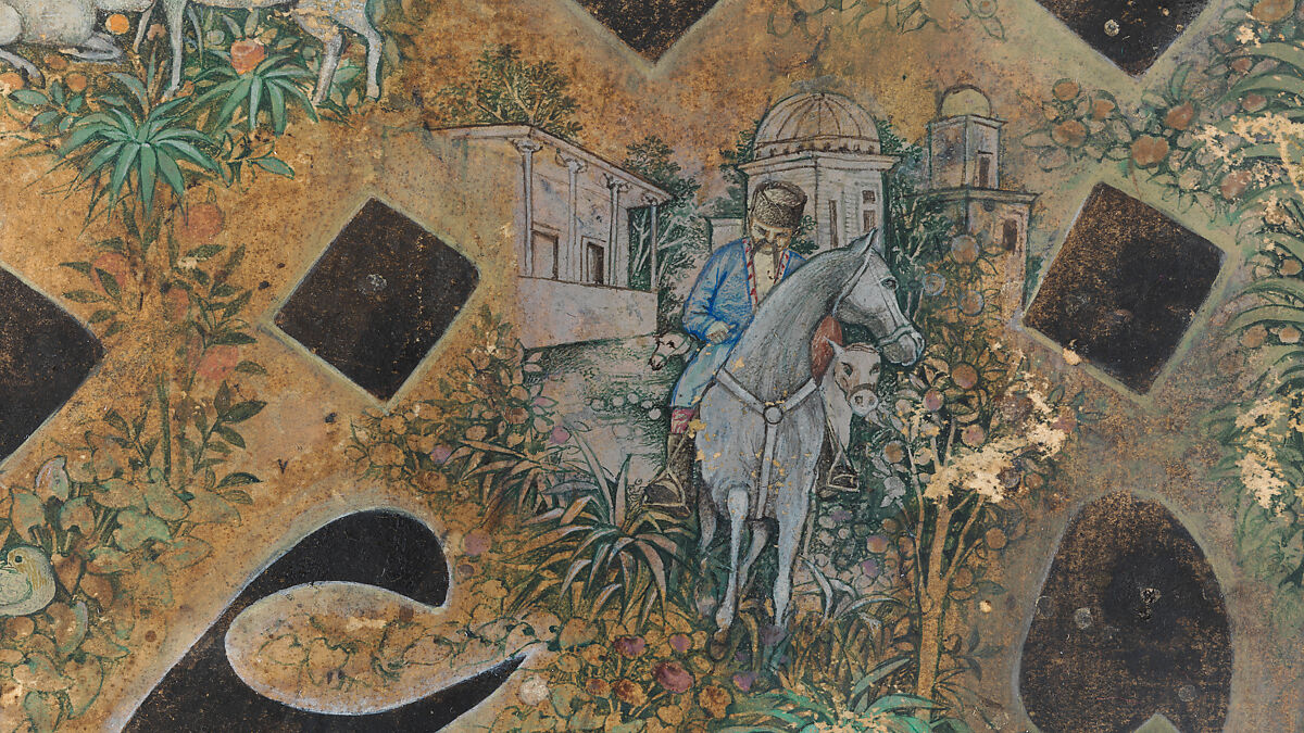 Calligraphy Painting, Isma'il Jalayir (Iranian, active ca. 1858–81), Opaque watercolor and ink on paste board