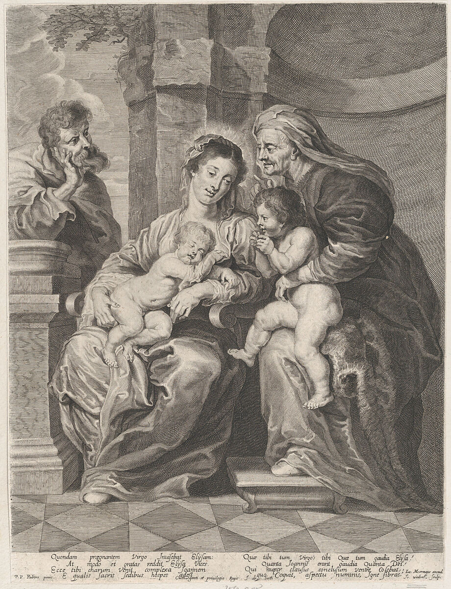 The Holy Family with Saint Elizabeth and the infant Saint John the Baptist, Jan (Hans) Witdoeck (Flemish, ca. 1615–1642), Engraving; third state of three (Hollstein) 