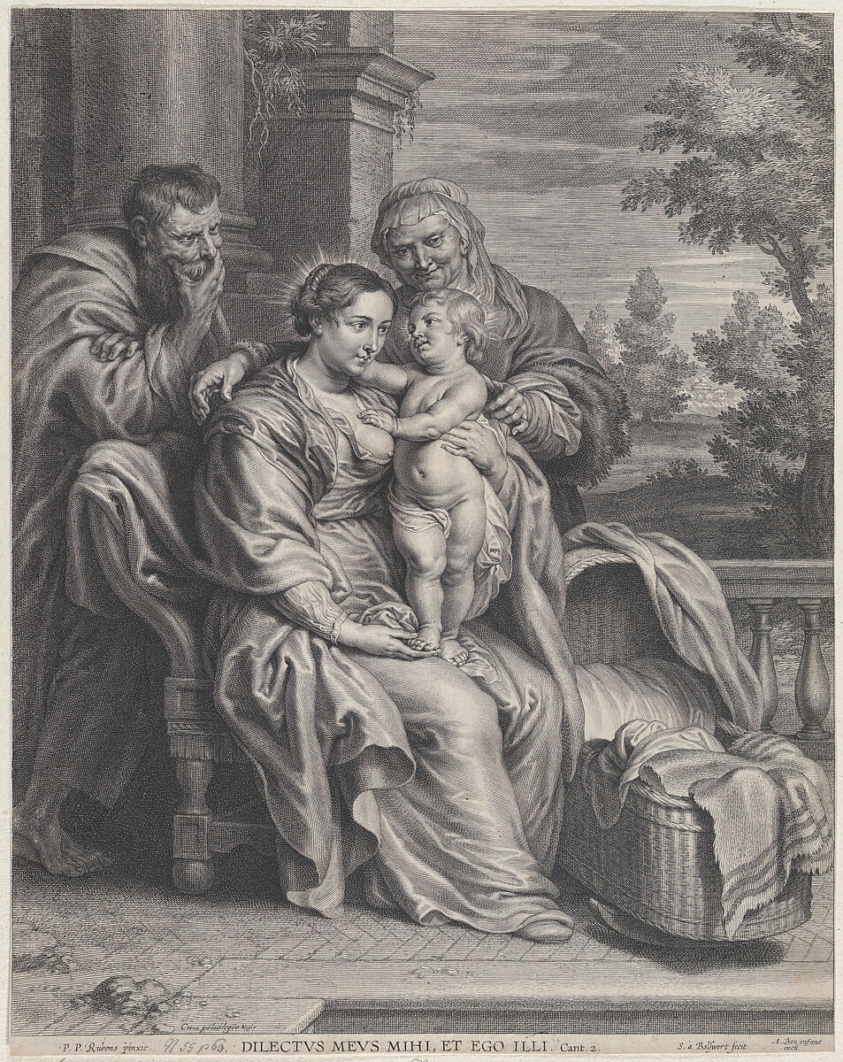 The Holy Family with Saint Anne, Schelte Adams à Bolswert (Dutch, Bolsward 1581–1659 Antwerp), Engraving; second state of two 