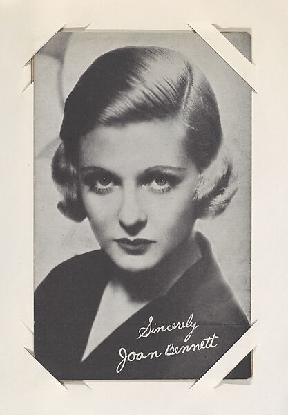 Joan Bennett from Movie Stars Exhibit Cards series (W401), Commercial photolithograph 