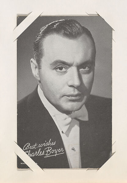 Charles Boyer from Movie Stars Exhibit Cards series (W401), Commercial photolithograph 