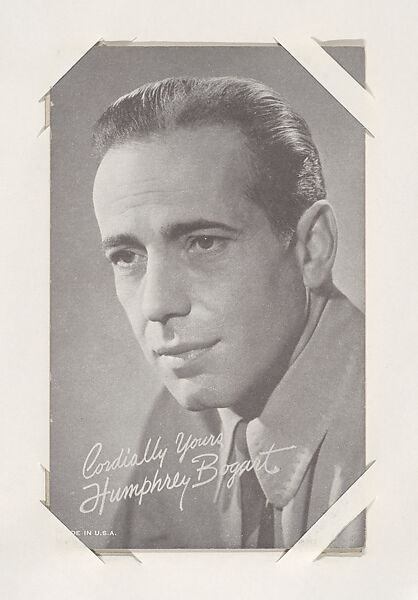 Humphrey Bogart from Movie Stars Exhibit Cards series (W401), Commercial photolithograph 
