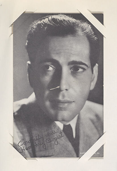 Humphrey Bogart from Movie Stars Exhibit Cards series (W401), Commercial photolithograph 
