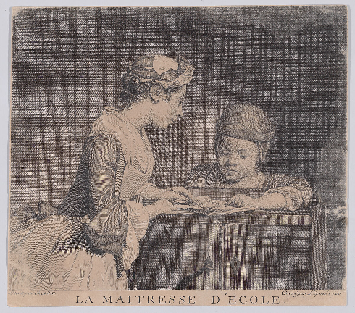 The Schoolmistress, Bernard Lepicié (French, Paris 1698–1755 Paris), Etching and engraving 