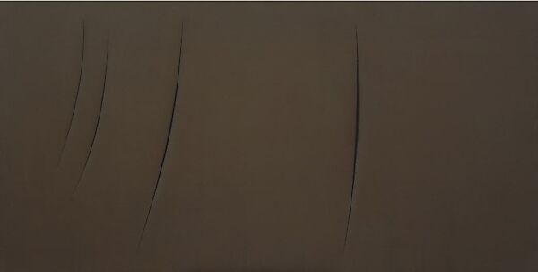 Spatial Concept, Expectations (Concetto Spaziale, Attese), Lucio Fontana (Italian, 1899–1968), Water-based paint on canvas with slashes 