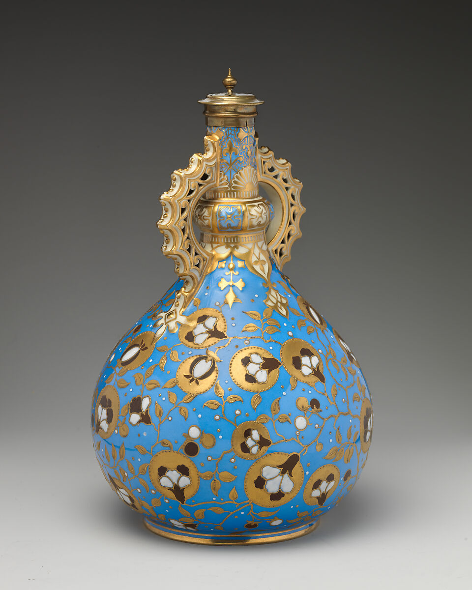 Bottle with stopper, Crown Derby (British, 1750–present), Porcelain, British, Derby