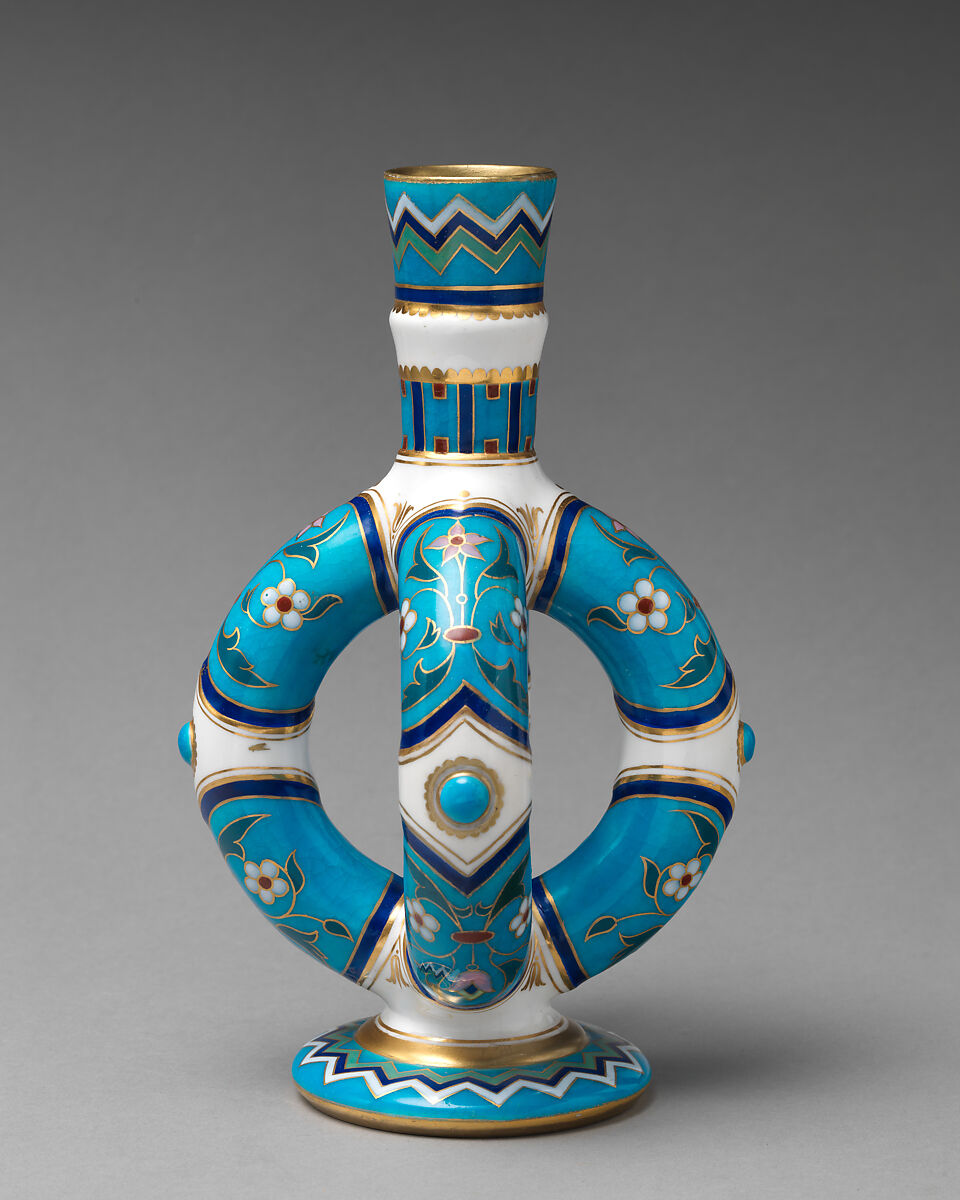 Candlestick (one of a pair), Minton(s) (British, Stoke-on-Trent, 1793–present), Bone china with enamel decoration and gilding, British, Stoke-on-Trent, Staffordshire 