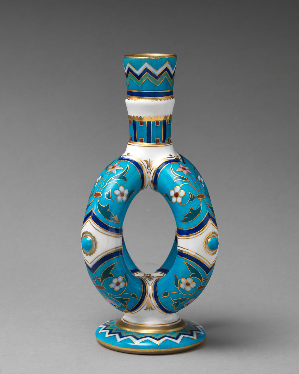 Candlestick (one of a pair), Minton(s) (British, Stoke-on-Trent, 1793–present), Bone china with enamel decoration and gilding, British, Stoke-on-Trent, Staffordshire