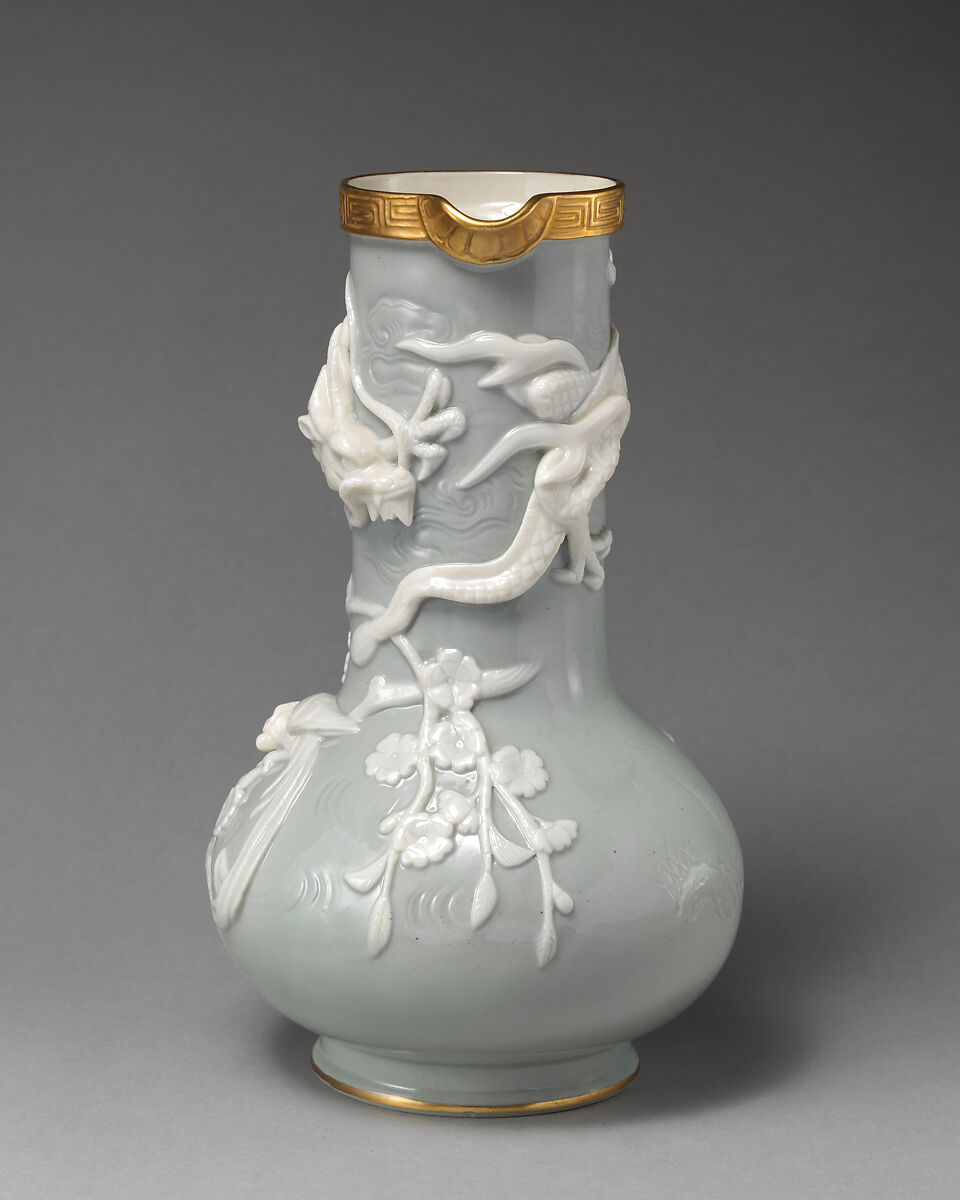 Ewer with twisted trunk handle, Copeland (British, 1833–1970), Porcelain, British, Stoke-on-Trent, Staffordshire