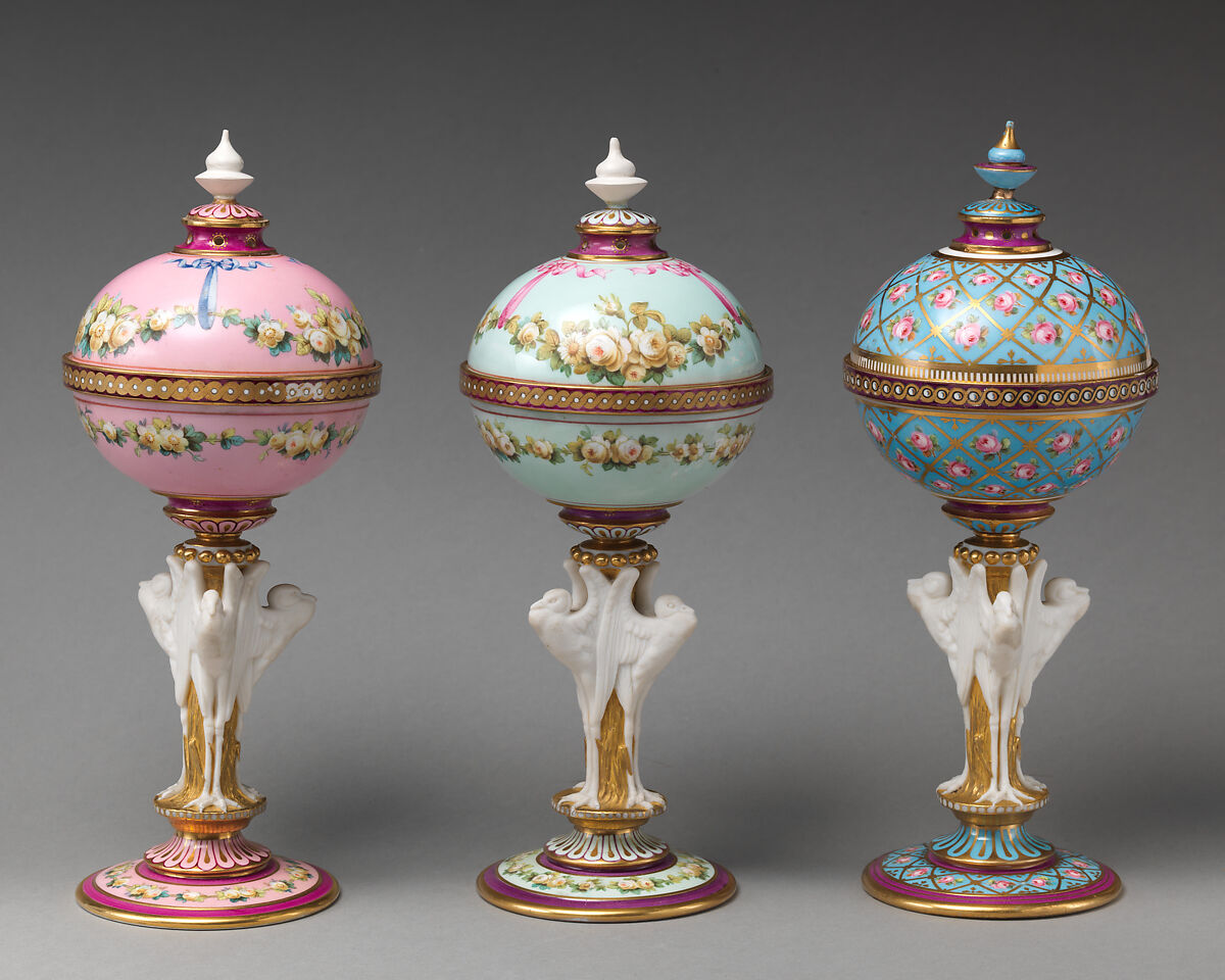 Container on stand, Minton(s) (British, Stoke-on-Trent, 1793–present), Bone china and unglazed porcelain (Parian ware), British, Stoke-on-Trent, Staffordshire