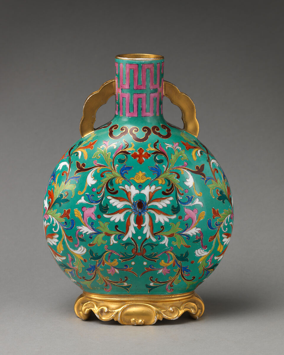 Moon flask (one of a pair), Worcester factory (British, 1751–2008), Bone china, British, Worcester 